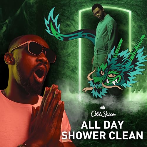 Image of Old Spice Cleansing Body Wash for Men, 3X Defense, 24 /7 Shower Fresh with Lasting Scent, 2-in-1 Body & Face Wash, Dragonblast Scent, 33.4 (Pack of 4)