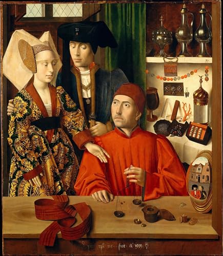 Affiche Petrus Christus un orfèvre dans sa boutique pour décoration salon