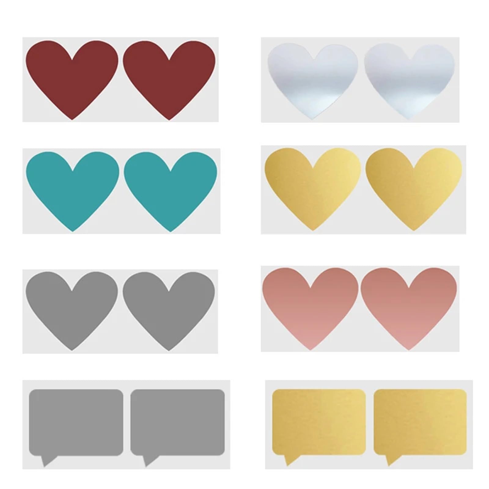 Naklejki zdrapki 200 szt. 70x80mm naklejki zdrapki Love Heart złoto-szare na naklejki samoprzylepne impreza dla majsterkowiczów(77x72mm Grey)