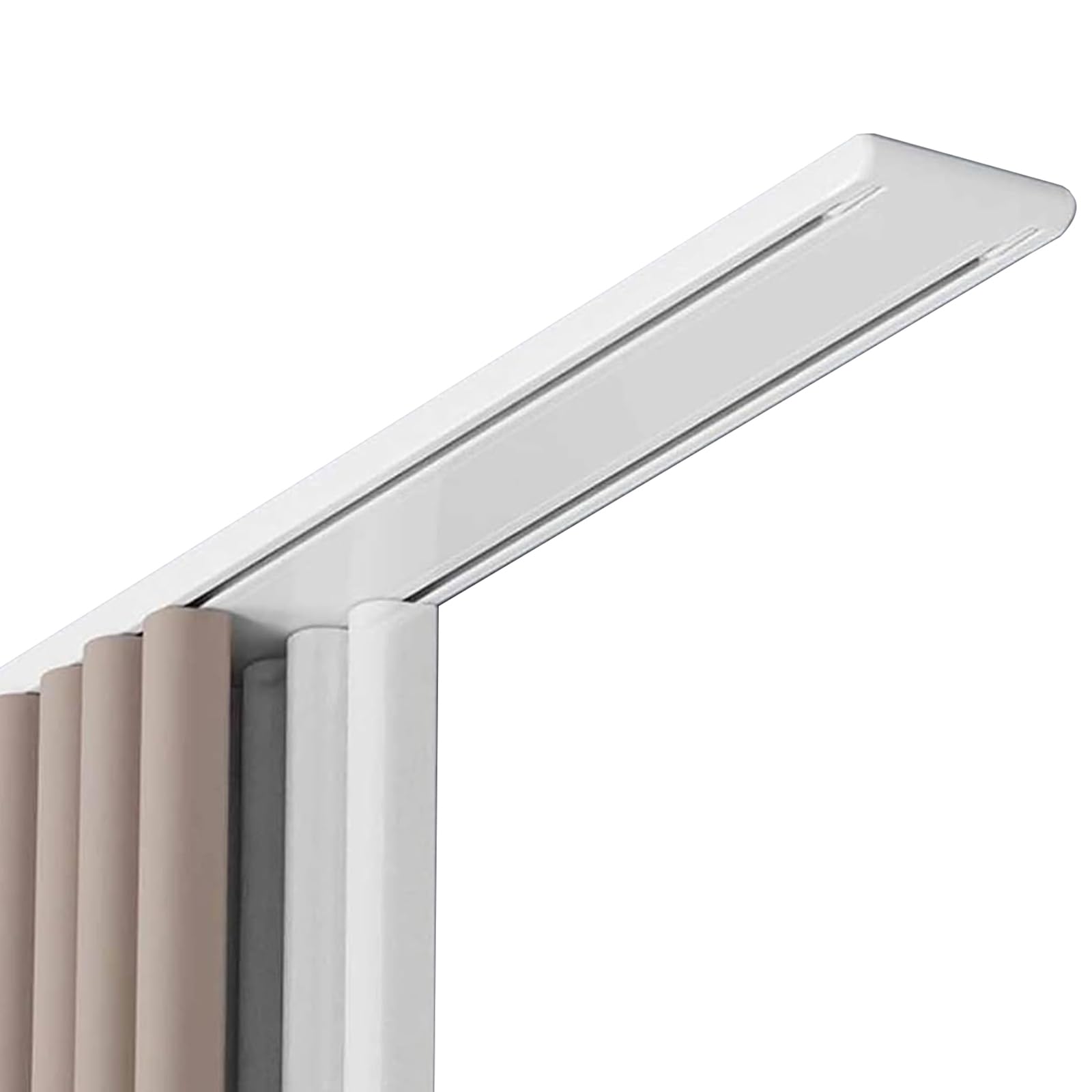 Système de tringle à rideaux, tringle à rideaux de plafond double rangée - Rail coulissant robuste pour salon et chambre, séparateur de pièce facile à installer, 1,6 m (5,2 pi), blanc - Idéa