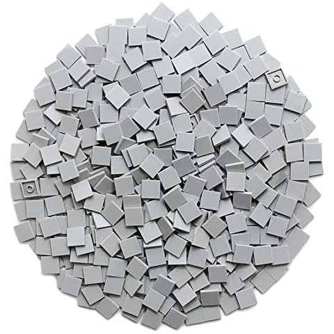 Feleph Light Bluish Gray 2×2 Tile ×500 Parts and Pieces Flat Bricks, Bulk Building Blocks for Smooth Surface Wall Floor, Toy Accessories Compatible with Major Brands Cover