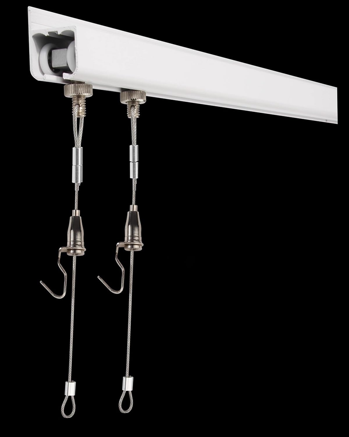 Colgar Cuadros Riel para Cuadros de Aleación de Aluminio con Ganchos Ajustables, Kit Resistente para Colgar Cuadros con Cables y Clavos de Acero Surtidos, Riel para Exhibición de Fotos(98"/2500mm Cabl