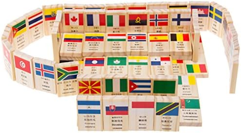 Miniatura 4 de HSOMiD Juguetes educativos de madera para niños Bandera del Mundo Aprendizaje Juguete Educativo (Domino)