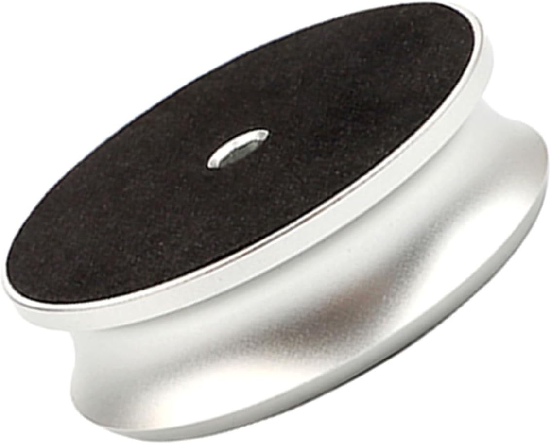Balanced Disc Stabilizer Record Clamp for Vinyl Turntables, Metal Weight Vibration Reducer Compatible with Manual and Portable Turntable Players, Silver Finish for HiFi Audio
