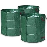 ガーデンバッグ 大容量 272L（3パック） ガーデンバケツ 集草バッグ 大型庭用袋 自立式 折り畳み 再利用可能なガーデンバッグ ガーデンバケツ 集草バッグ 環境に優しい 防水 集草バッグ お庭の清掃 ごみ落ち葉の処理用 園芸用 【グリーン】
