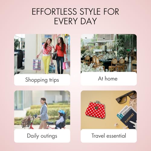 Image of MOCA Coin Purse for Women Mini Purse Small Wallet Ladies Coin Pouch Kiss Lock Clutch Coin Pouch Compact Frame Lock Portable Travel Coin Wallet for Women (Design 2)