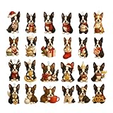 Calendario Avvento Con Ornamenti Boston Terrier Natalizi - Decorazioni In Acrilico 24 Giorni 2D - Pendente Calendario Natalizio,Per Feste Compleanno In Ufficio Casa Auto Scuola