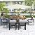 7 Pieces Outdoor Dining Set, Outdoor Acacia Wood Dining Table and Chair Set with Removable Cushions, 6 Chairs & 1 Table with Umbrella Hole, Patio Furniture Set for Backyard, Deck, Garden, Grey