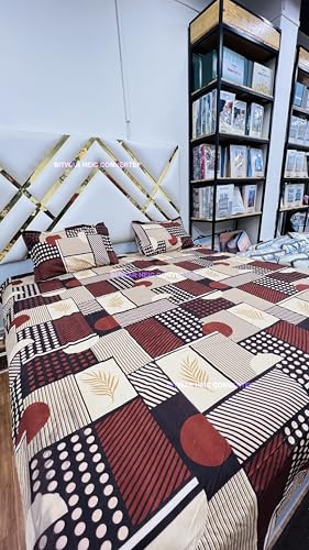 Image of Bombay Cotton Queen Size Double Bedsheet with 2 Pillow Cover | Size 2.24mX2.54 m|100% Cotton (Super Queen, Fruit)