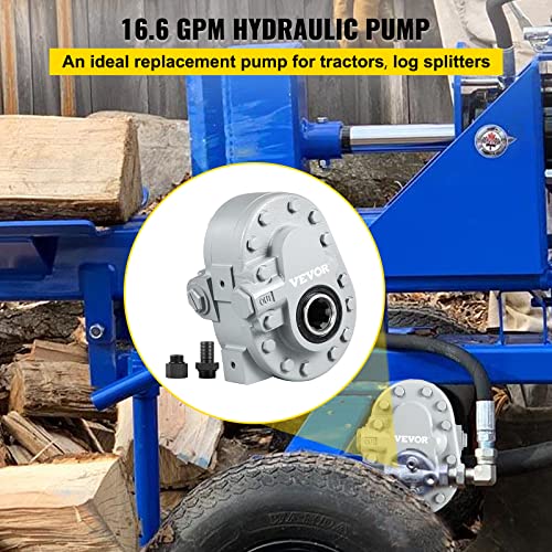VEVOR Hydraulikpumpe 16,6 GPM Hydraulikmotor 540 U/min Holzspalter 2500 PSI Hydraulikspalter SAE 12 Auslassanschluss Hydraulikpumpe für Holzspalter für LKW-Heckklappenlift, Scherenlift, Kippanhänger
