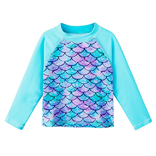 Image of XFGIRLS Girls Swimsuit Toddler Girl Two Piece Long Sleeve Bathing Suit Swimwear Swimming UPF 50+