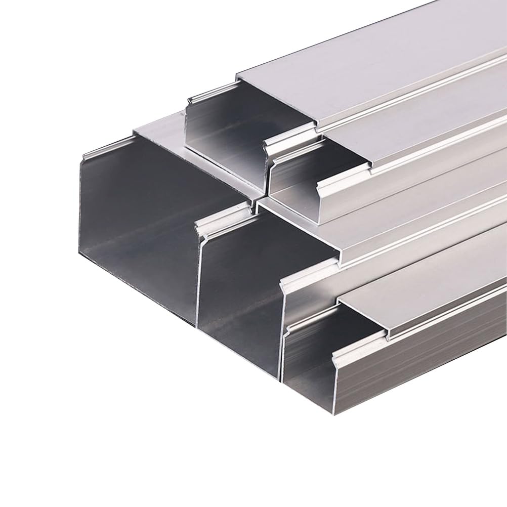 RSBFER Canalina passacavi Quadrata, Canale passacavi in ​​Lega di Alluminio per casa e Ufficio, Copertura Decorativa per Cavi, 1 m,30x30x1.0mm
