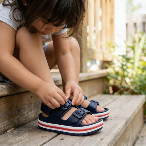 Image of Toddler Buckle Sandals Open Toe Water Sandal with Adjustable Back Strap for Boys Girls