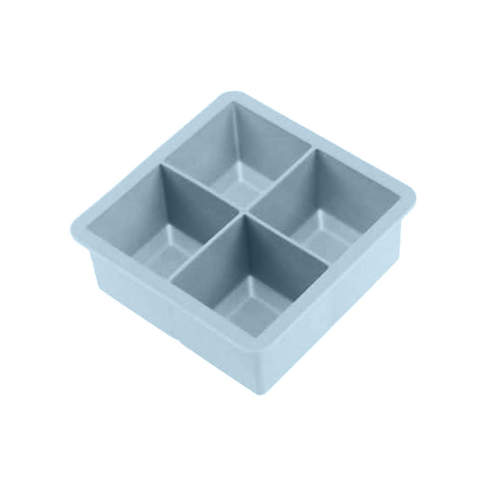 Large Ice Cube Moulds Large Trays for Whiskey: Big Silicone Trays 2Inch - Huge Square Ice Tray for Whisky and Cocktail Reusable Cubes (Grey, B)
