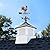 30" Square Coventry Vinyl Cupola with Black Aluminum roof and Copper Bantam Red Rooster Weathervane by Good Directions