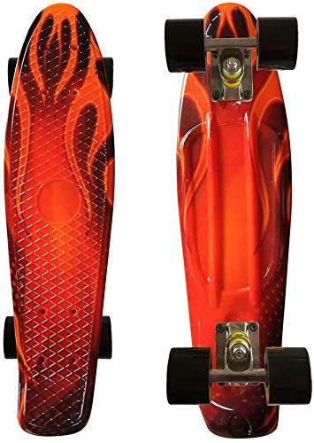 Bprtcra Cruiser Skateboard, 22 pulgadas, Penny Board Cruiser Carver Baby Complete Mini Cruiser Skateboard Retro Diseño Principiante, Tabla de patinaje clásico para niñas y niños (rojo)