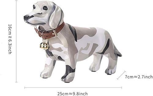Miniatura 5 de XIFALUFANCY Figuras para decoración del hogar, decoración del hogar, escultura de estatua de perro salchicha de color, adorno para sala de estar,