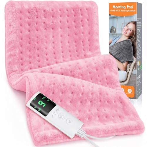 Image of Heating Pad for Back Pain, 24''x12'' Electric Heat Pad with 9 Heat Levels & 4 Auto-Off Timers, Portable Heating Pad for Period Cramps, Shoulder, Neck, Machine Washable, Gifts for Women and Men