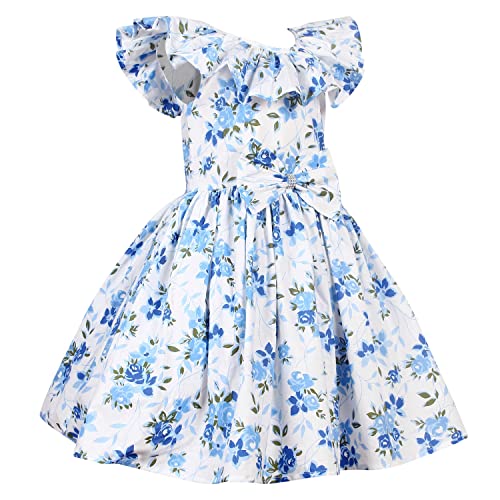 Image of Alina Enterprises Cotton Floral Digital Printed Girl's Frock for Summer