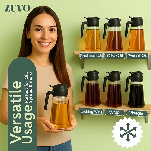 Zuvo - Oil Dispenser and Spray Bottle for Air Fryer, Cooking, Salads and Vinegar, 470 ML - 2 in 1 Refillable Oil Dispenser Bottle, Black - Image 5
