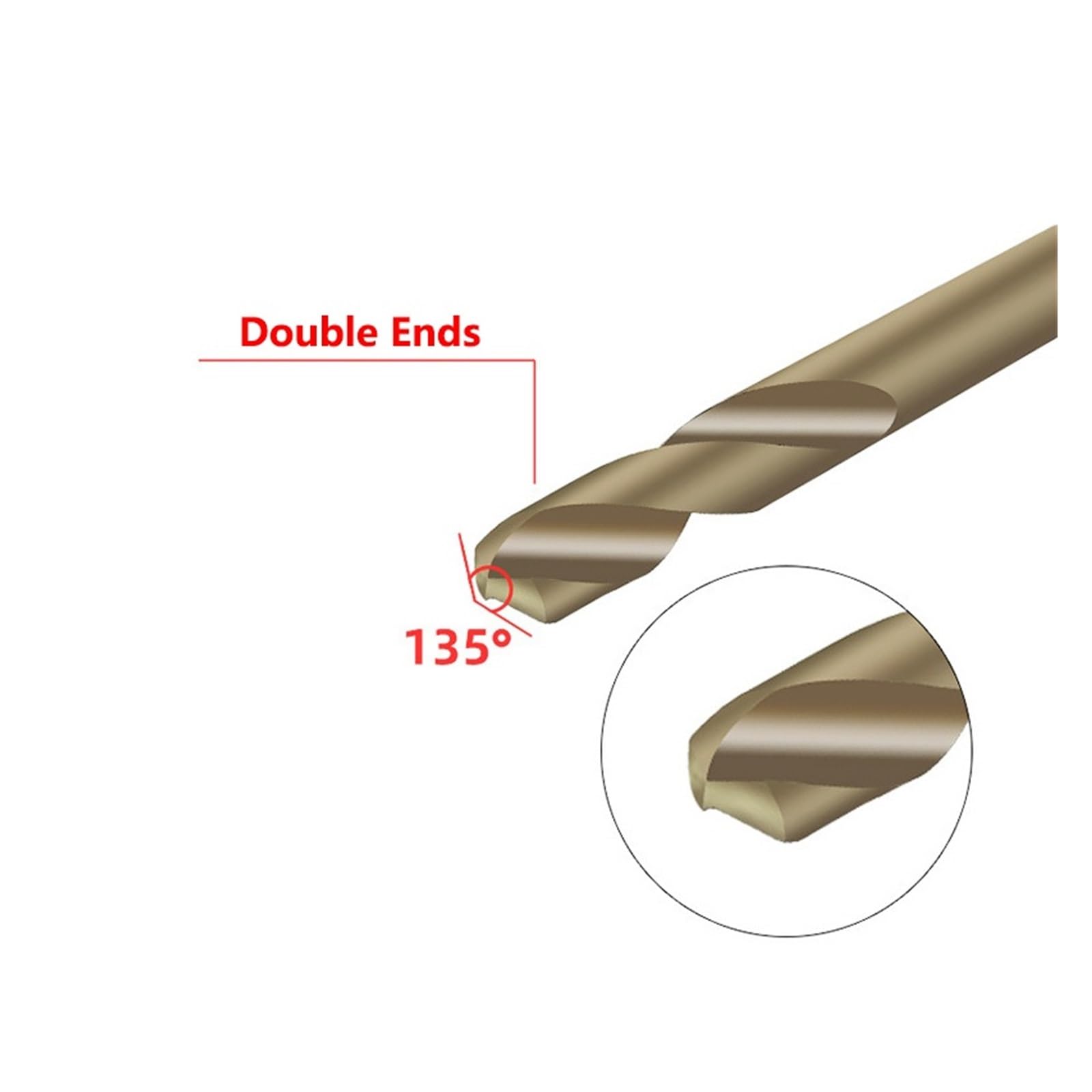 Brocas de cobalto doble extremo M35, 3mm-5,5mm, 10 Uds., brocas giratorias for acero inoxidable (3/3, 2/3, 5/4/4, 2/4, 5/5/5, 2/5, 5mm) Apto para madera y metal(5.5mm 10pcs)