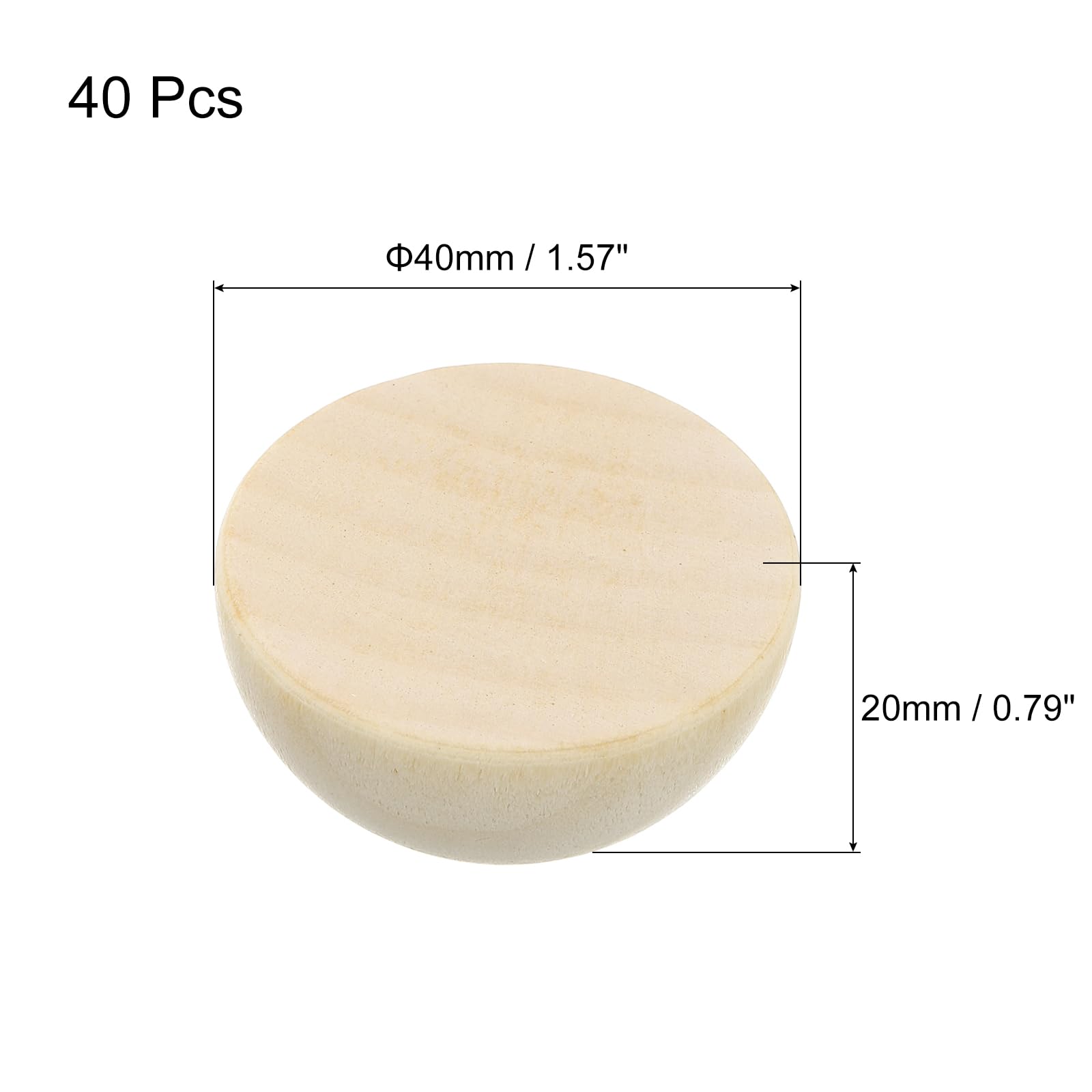1-100 pezzi mezze palline di legno 10/12/15/18/20/25 ~ 80mm sfera di perline di legno naturale Cabochon Flatback per la creazione di gioielli fai da te Paning Craft  1420