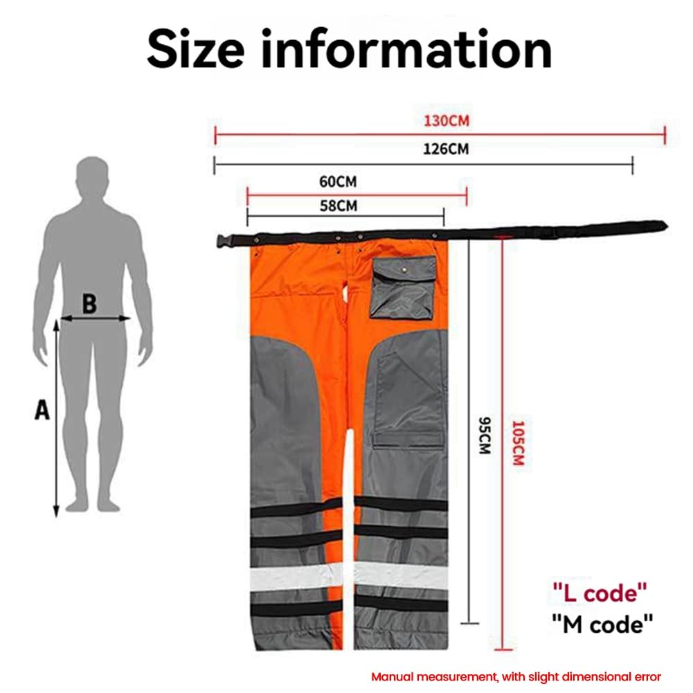 Pantalones de Protección para Motosierra, para Tareas de Corte y Uso Versátil. Cinturón Ajustable. Pantalones de Motosierra L.