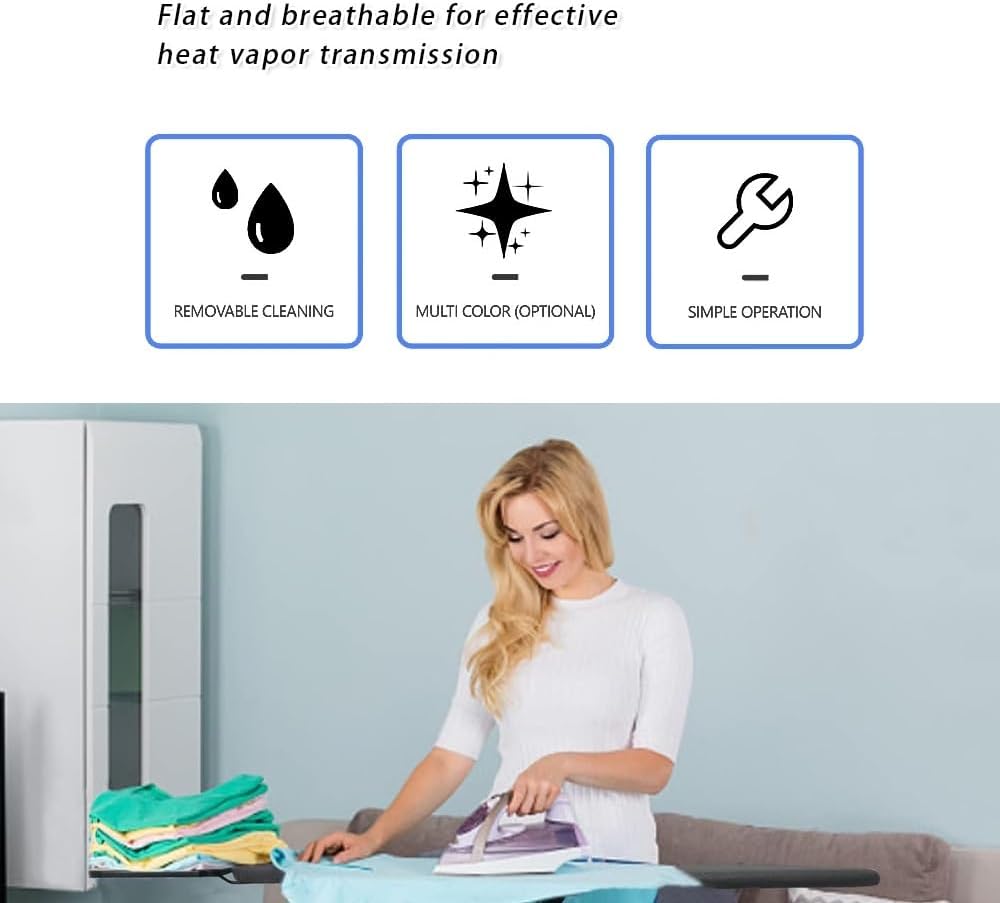 36x13in 38x13in 43x14in 48x15in Adjustable Replacement Ironing Board Cover and Pad, Standard Cotton Ironing Covers, Ironing Board Cover and Pad Easy Fit(Black,38x13in/97x33cm)
