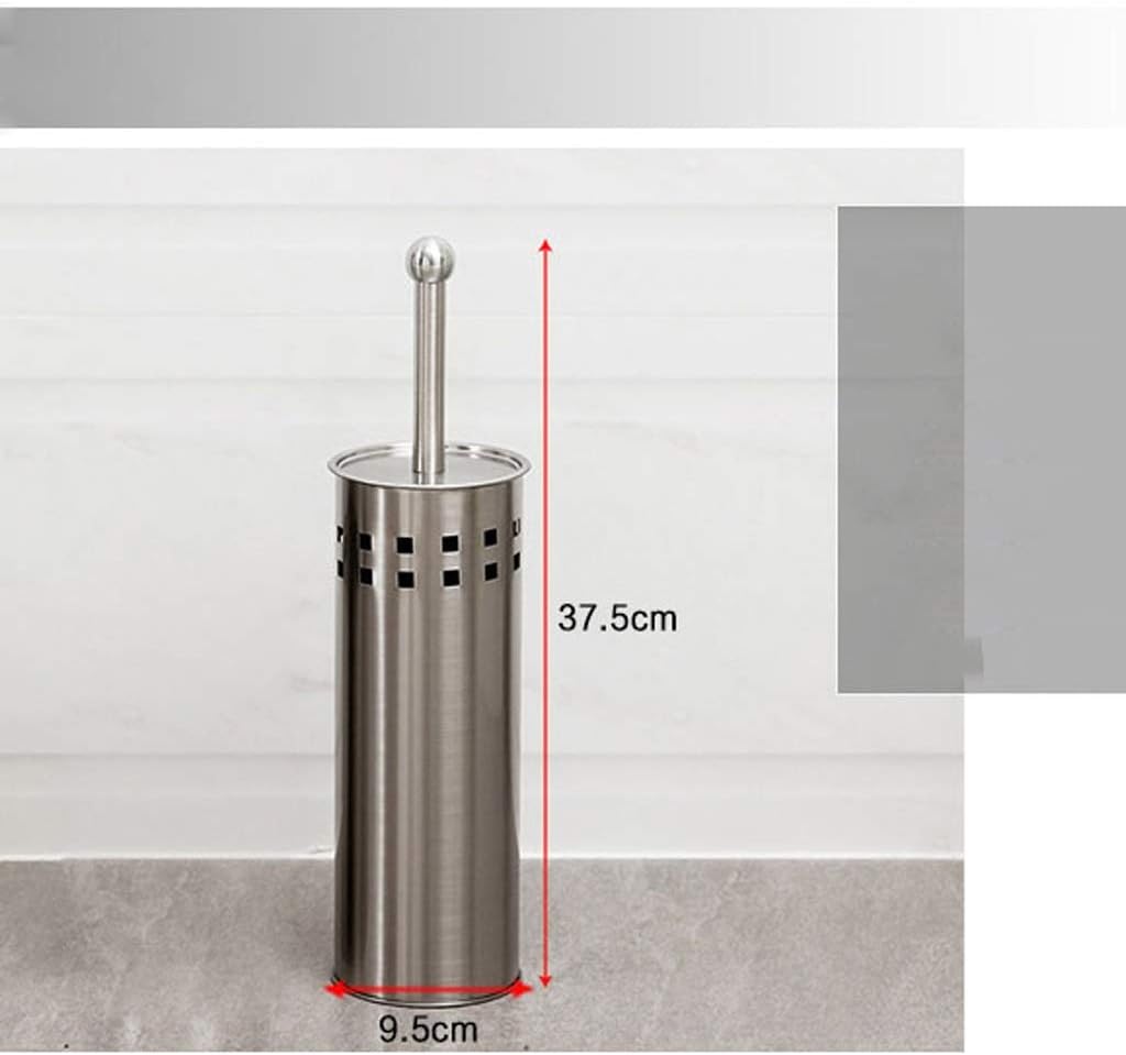 Stainless Steel Toilet Brush Vented Steel Toilet Bowl Brush Holder Bathroom Cleaning Tool Set Home Cleaner with Base