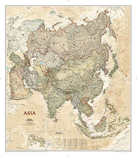 National Geographic Asia Wall Map - Executive - Laminated (33.25 x 38 in) (National Geographic Reference Map)