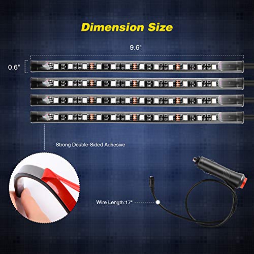 Nilight - TR-06 4PCS 48 LED Interior Lights DC 12V Multicolor Music Car Strip Light Under Dash Lighting Kit with Sound Active Function and Wireless Remote Control, 2 Years Warranty by Nilight - Image 2