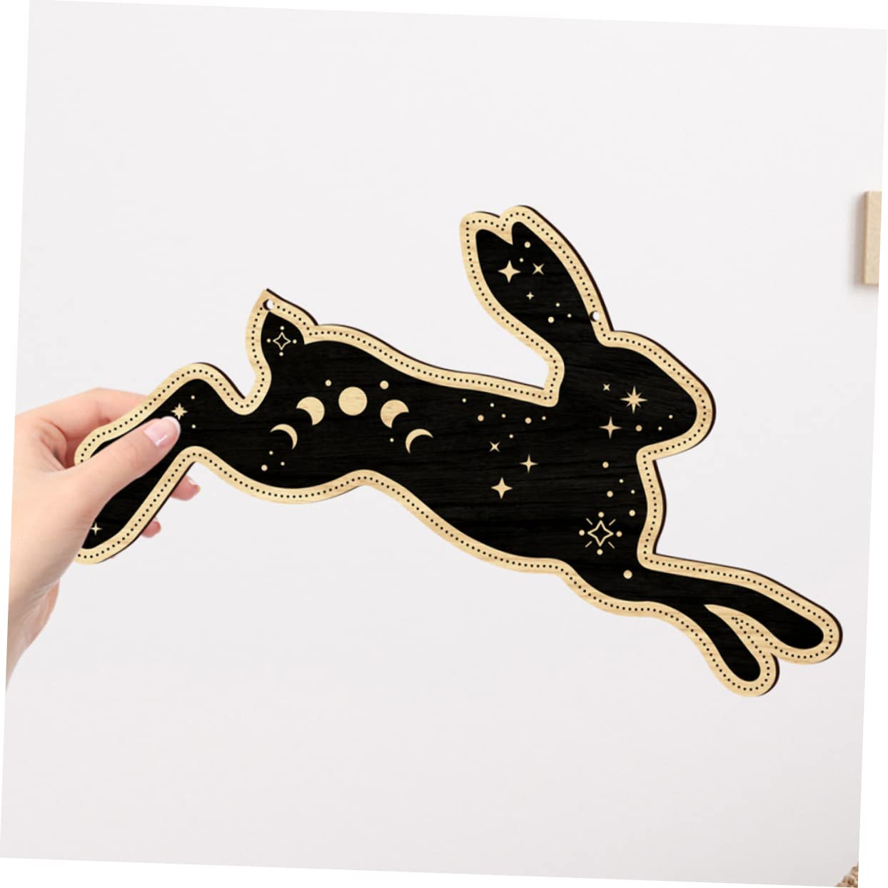ABOOFAN 4 Pz Ciondolo Coniglio Decorazioni casa Bedroom Decoration Decorazioni del Coniglietto di Pasqua Decorazione della Fase lunare Decorazione casa ciondoli Decorazioni murali in Legno