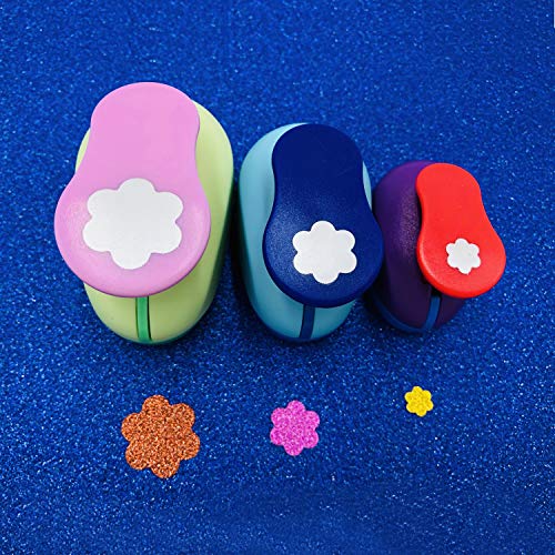 3 pcs Plum Blossom Punch Set 8mm 15mm 25mm - Scrapbook Paper Punchers, Plum Blossom Craft Punches, Plum Blossom Shape Paper Punches for Card Making DIY Albums