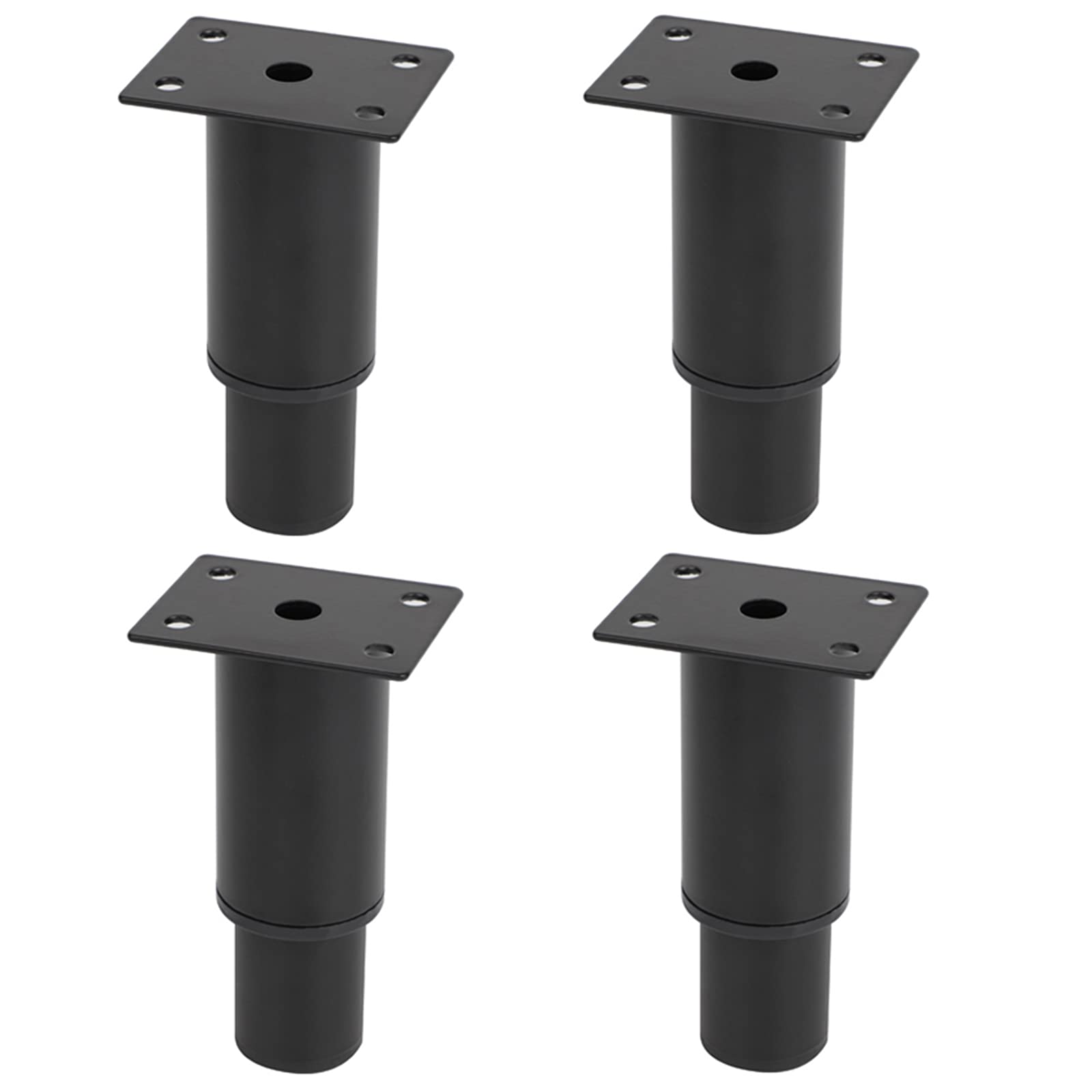 Zwart, Wit Verstelbare Meubelpoot 4 STUKS Bar Aanrecht Tafelpoot, 8-25 cm Meubelpoten, voor Ontbijt Ronde Buis Banksteunpoot, met Voorgeboorde