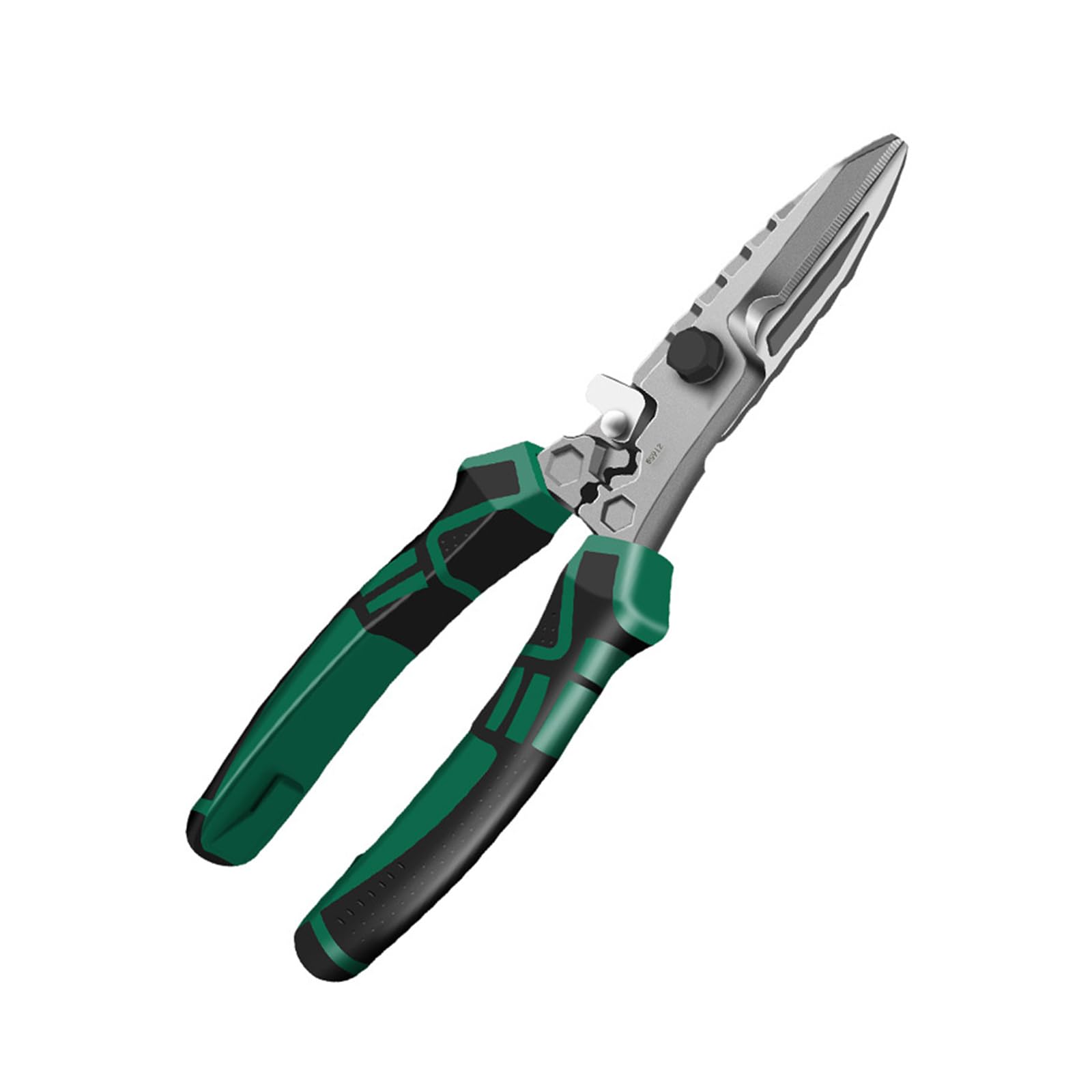 Kalttoy Duty Tin Snips Pliers Tool With Integrated Crimper Ergonomic Grip Serrated Ergonomic Nonslip Tin Shear Tool