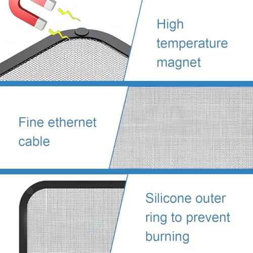 YOFDAL Rejilla air fryer para freidora de aire Cosori, Philips, accesorio para freidora de aire caliente, acero inoxidable, silicona, malla fina (22 * 21 * 0,5 cm) - imagen 3