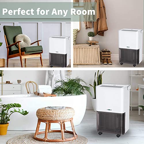 Uhome 30 Pint Dehumidifier - 1500 Sq Ft Dehumidifiers for Basement with Activated Carbon Filter, Humidity Sensor, Auto Shut Off, Continuous Drainage Hose - Ideal Dehumidifiers for Home - Image 8