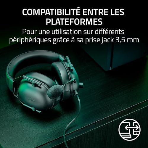 Razer Blackshark V2 X (Xbox) - Casque E-Sports Filaire pour Console Xbox S - X (250g, Microphone Cardioïde, Haut-Parleurs 50mm, Annulation Passive du Bruit, connecteur 3,5mm) Noir