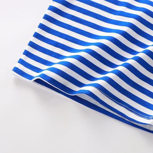 Girls Striped Comfy Cotton T-Shirts Short Sleeve Kids Summer Tops Loose Crewneck Casual Basic Tees for Boys 2-10 Years3
