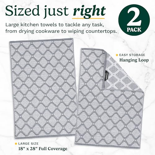Image of Best Brands Cuisinart Cotton Kitchen Towels, 2-Pack 18x28, Bleach Safe
