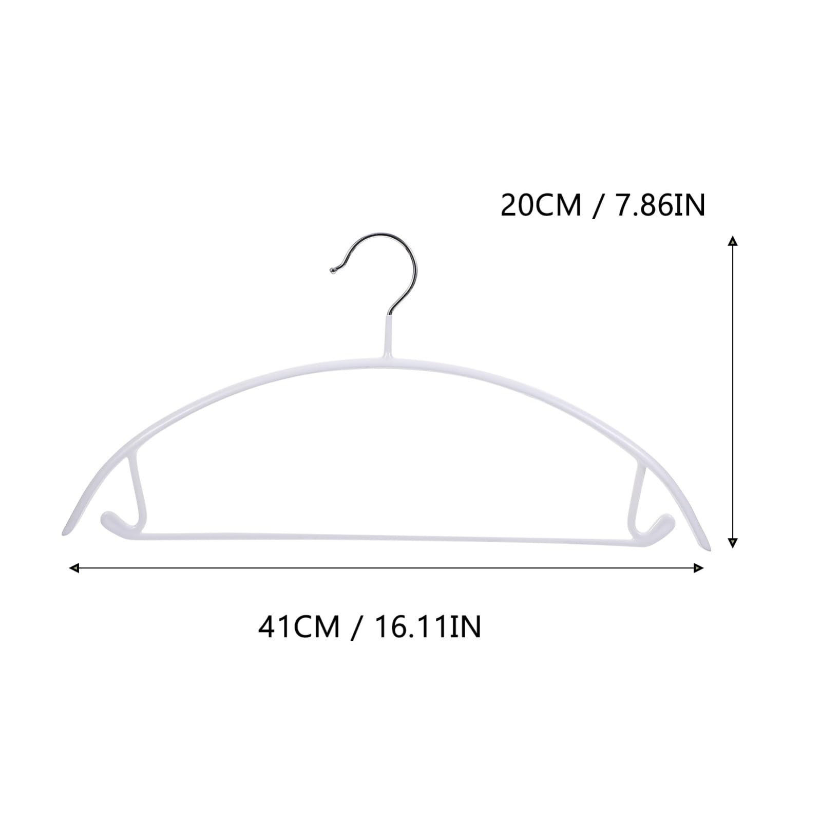 10 Pezzi Grucce in Pvc Iron Ganci a Semicerchio Antiscivolo per Abiti e Maglioni, Capacità 8kg, per Camere da Letto e Piccoli Lavanderie, Colore Bianco