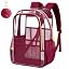 Clear Backpack - Wine Red