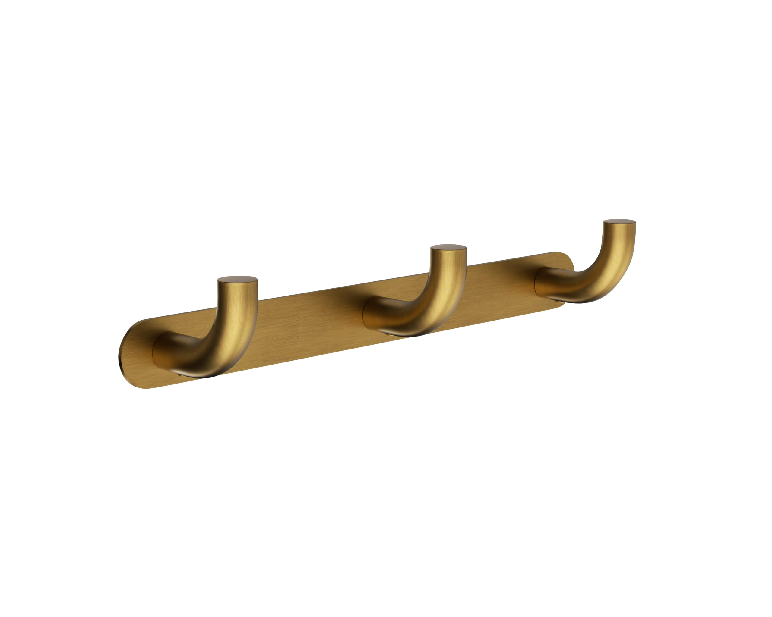 NOLUXA IMEX - Percha Triple Baño Adhesiva sin Taladro Dorada | Colgador de Toallas para la Ducha | Accesorio de Cuarto de Baño Resistente a Humedad | Doble Sistema de Fijación (Atornillado o Pegado)