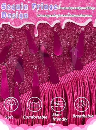 Girls Sequin Fringe Dress - Sparkly Tassel Salsa Cha Cha Latin Dance Dress Modern Ballroom Kids Dancer Outfit3