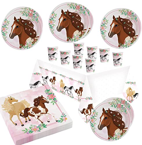 Pferde Geburtstagsdeko Servietten - 40 Stück 33x33cm Für Kinderparty