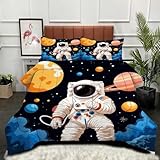 Gumntun Bettdecke 155×220 cm Junger Astronaut, Maschinen Waschbar und Pflegeleicht Schlafdecke,...