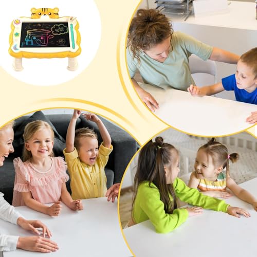 Qfdiwr - Tabla de dibujo con pantalla LCD, mesa de dibujo con soporte, herramienta de aprendizaje interactivo, tableta de escritura LCD con soporte para la práctica de escritura a mano de los niños - imagen 4
