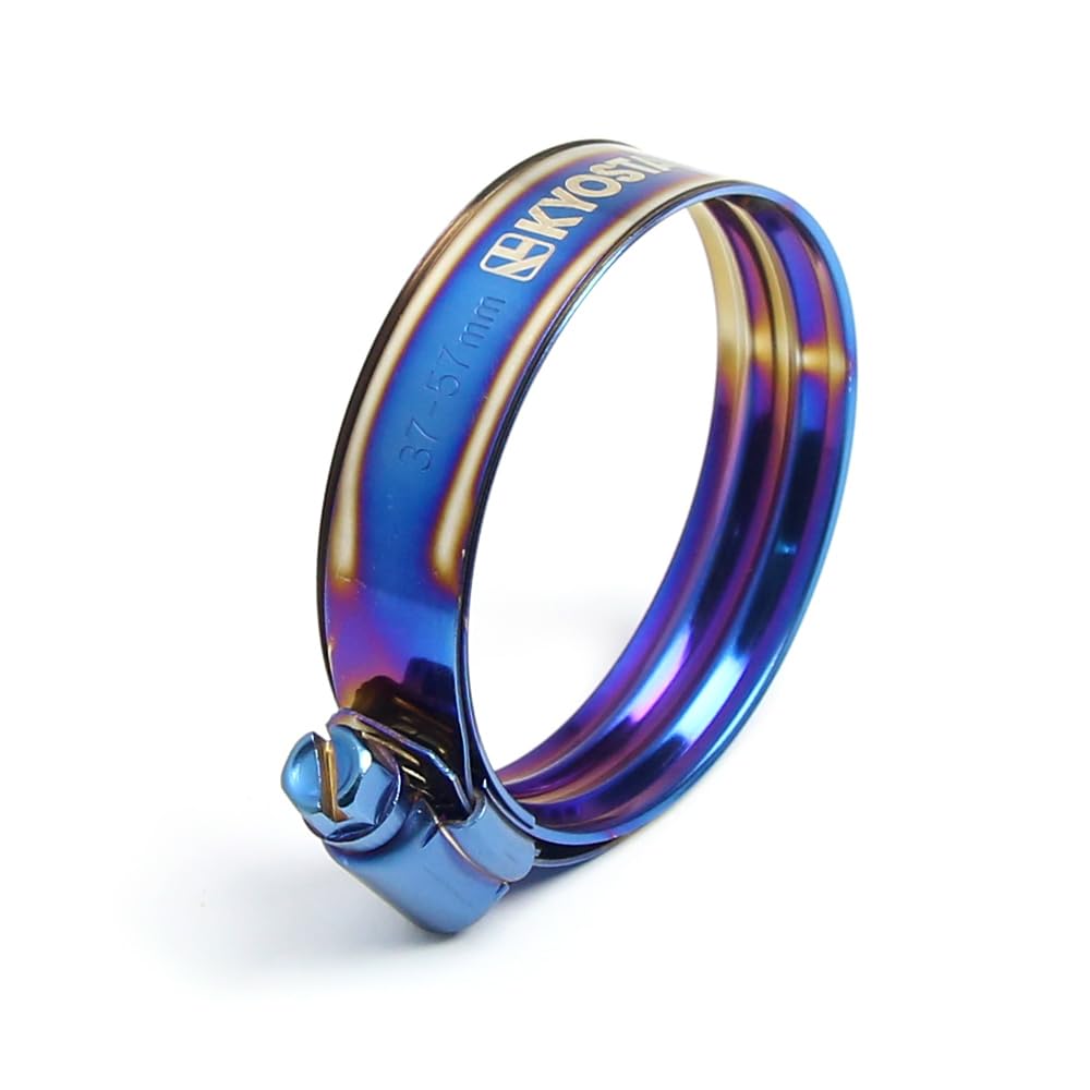 Bague double couche réglable bleu en acier inoxydable titane pour homme