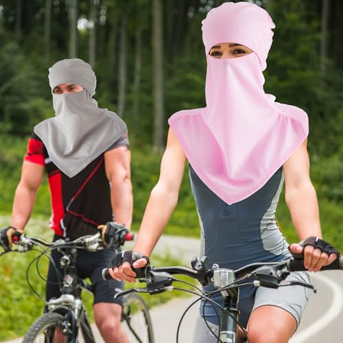 Image of SATINIOR 3 Piece Balaclava Face Cover Sun Protection Neck Cover Summer Balaclava for Men Women Outdoor Sports UV Protector