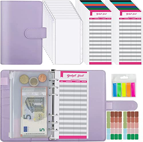 6 Löcher budget planer A6 Budget Binder PU leder Haushaltsbuch mit Geldfächer Aufbewahrung Sparbuch für monatsplaner Reisen und Tagebuch Loseblatt Notizbuch geldsparmappe Cover